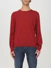 Hugo Boss Slim-fit Sweater In Virgin Wool With Crew Neckline In Ruby