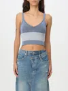 Hugo Boss V-neck Vest Top In A Ribbed Knit In Hellblau