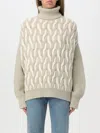 Hugo Boss Virgin-wool Sweater With Two-tone Cable Structure In Natural