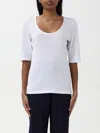 Hugo Boss Scoop-neck T-shirt In Ribbed Stretch Fabric In White