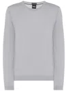 Hugo Boss Men Grey Virgin Wool Sweater In Gray
