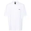 Hugo Boss Rubberised-logo Polo Shirt In White
