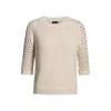 Hugo Boss Sweater With Mixed Knits In White