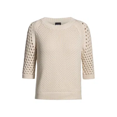 Hugo Boss Sweater With Mixed Knits In White