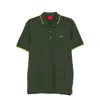 Hugo Boss Stretch-cotton Slim-fit Polo Shirt With Printed Logo In Green