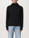 Hugo Boss Stretch-cotton Zip-up Hoodie With Logo Print In Black