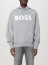Hugo Boss Elegant Gray Hooded Sweatshirt With Logo In Grau