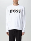 Hugo Boss Logo-print Cotton Sweatshirt In White