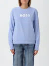 HUGO BOSS SWEATSHIRT BOSS WOMAN COLOR GNAWED BLUE,F94082011