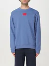 Hugo Boss Cotton-terry Regular-fit Sweatshirt With Logo Label In Sky Blue