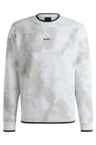 Hugo Boss White High Neck Sweatshirt For Men