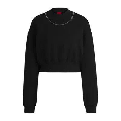 HUGO BOSS SWEATSHIRT WITH DETACHABLE SIGNATURE CHAIN