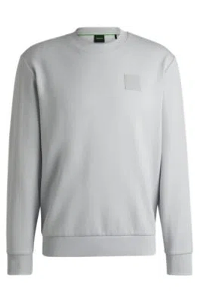 Hugo Boss Sweatshirt With Drop-needle Stitching In Light Grey