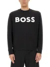 Hugo Boss Relaxed-fit Cotton-terry Sweatshirt With Rubber-print Logo