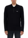 Hugo Boss Zip-up Sweatshirt In Black