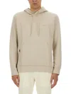 Hugo Boss Logo Hooded Sweatshirt Drawstring In Neutral
