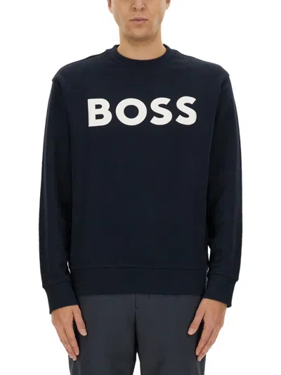 Hugo Boss Sweatshirt With Logo In Blue