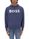 Hugo Boss Boss Sullivan Logo Hoodie In Blue