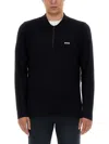 Hugo Boss Zip-up Sweatshirt In Blue