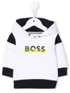 Hugo Boss Sweatshirt With Rubberized Logo In Bianco