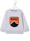 Hugo Boss Sweatshirt With Sponge Crest In Grigio