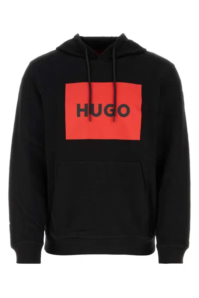 Hugo Boss Logo Graphic Hoodie In Black