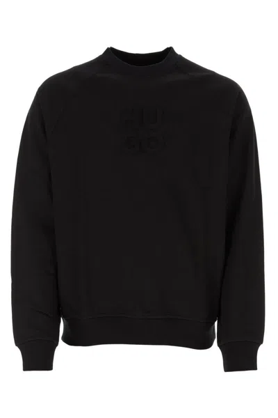 Hugo Boss Cotton Sweatshirt In Relaxed Fit With Double B Monogram In Black