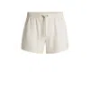 Hugo Boss Swim Shorts In Striped Seersucker Fabric In White