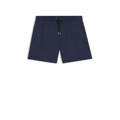 Hugo Boss Swim Shorts With All-over Monogram Print In Blue