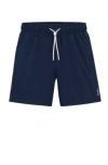 Hugo Boss Hugo Mens Dark Blue Logo-print Swim Shorts In Dark Blue 405