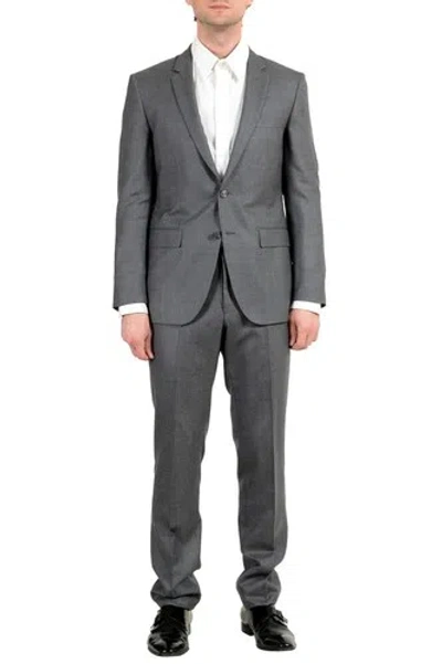 Pre-owned Hugo Boss "t-harvers2/glover1" Men's Silk Wool Gray Two Button Suit