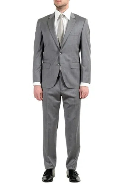 Pre-owned Hugo Boss "t-harvers4/glover2" Men's Slim 100% Wool Gray Two Button Suit