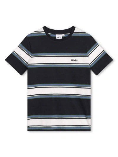 Hugo Boss T-shirt A Righe In Multicolor