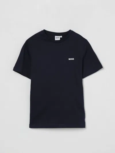 Hugo Boss T-shirt Boss Kids Color Blue In Brown