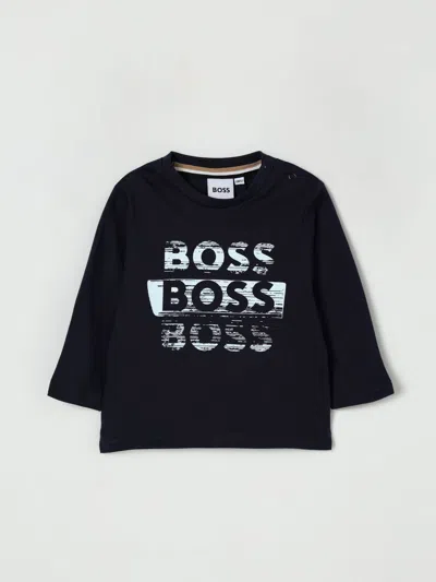 Hugo Boss Babies' T-shirt Boss Kids Color Marine In Black