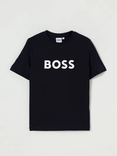 Hugo Boss T-shirt Boss Kids Color Navy In Blue
