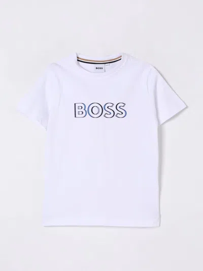 Hugo Boss Kids' T-shirt Boss Kinder Farbe Weiss