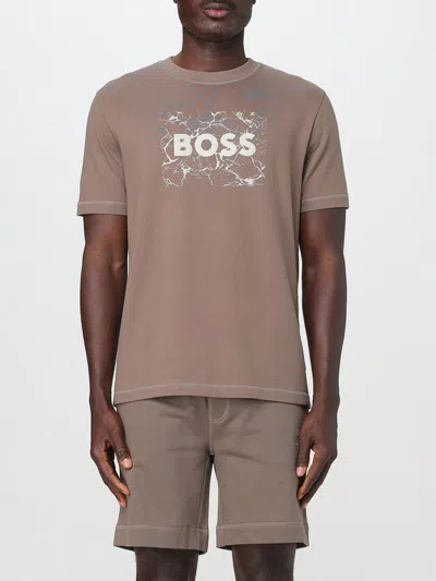 Hugo Boss T-shirt Boss Men Color Beige In Sand