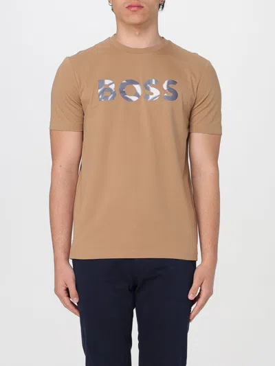 Hugo Boss T-shirt Boss Men Color Beige In Neutral