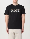 Hugo Boss Tiburt Short-sleeved Round-necked T-shirt In Black