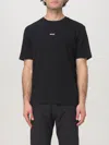 Hugo Boss Relaxed-fit T-shirt In Stretch Cotton With Logo Print In Schwarz