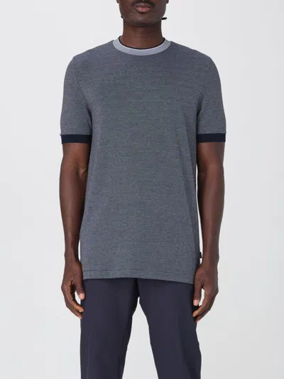 Hugo Boss T-shirt Basic In Cotone Boss In Blue