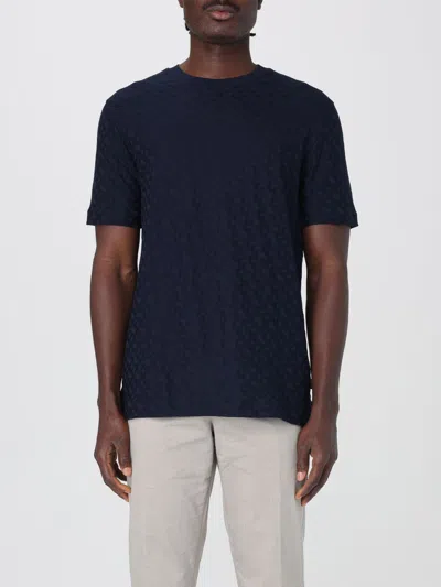 Hugo Boss T-shirt In Cotone Strutturato Boss In Blue