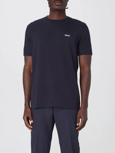 Hugo Boss T-shirt In Cotone Basic Boss In Blue