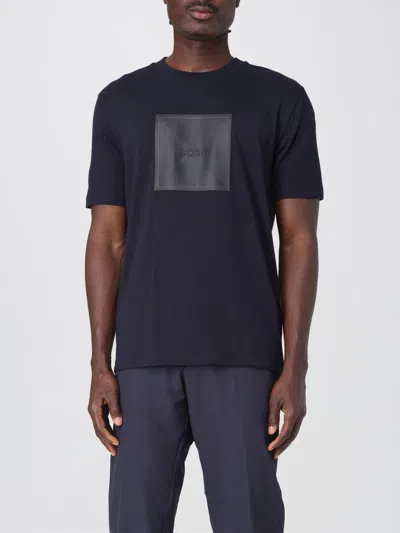 Hugo Boss T-shirt In Cotone Con Logo Boss In Blue