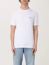 Hugo Boss Stretch-cotton Relaxed-fit T-shirt With Logo Prints In White