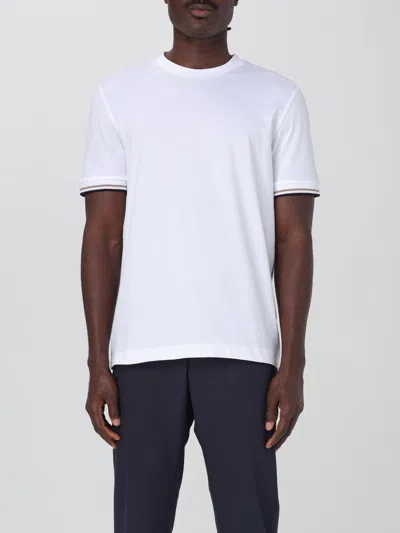 Hugo Boss Mens White Striped-trim Regular-fit Cotton-jersey T-shirt Xxl