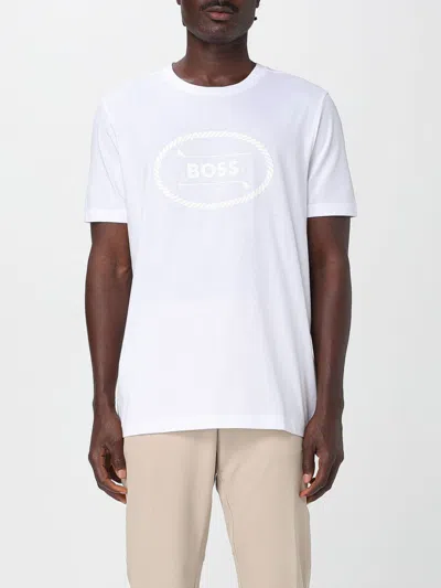 Hugo Boss T-shirt In Cotone Con Logo Boss In White