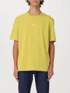 Hugo Boss Relaxed-fit T-shirt In Stretch Cotton With Logo Print In Gelb
