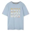 Hugo Boss Boy's Multi Logo Short-sleeve T-shirt In Light Blue